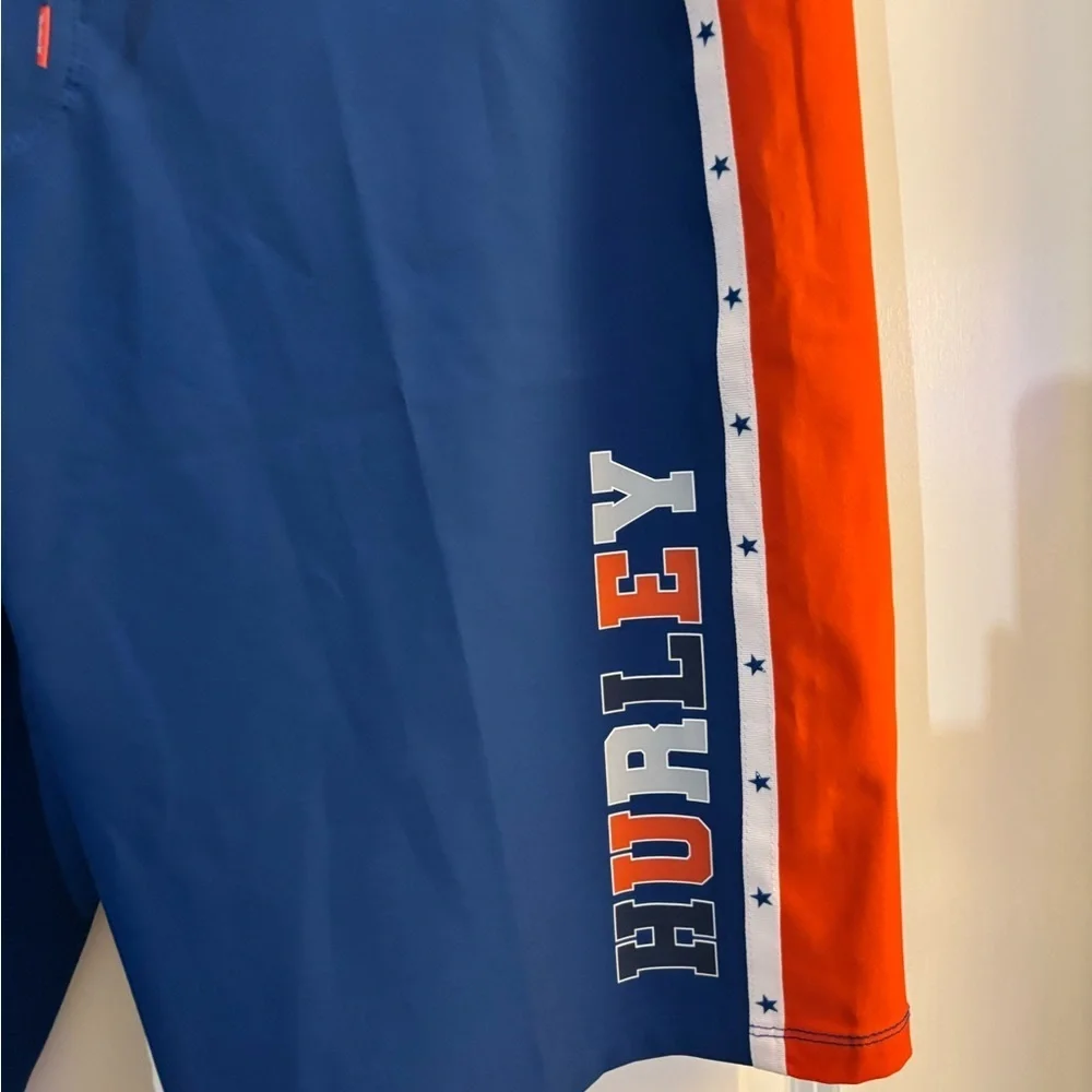 Hurley Men's Blue & Orange Boardshorts Sz 38 NWOT